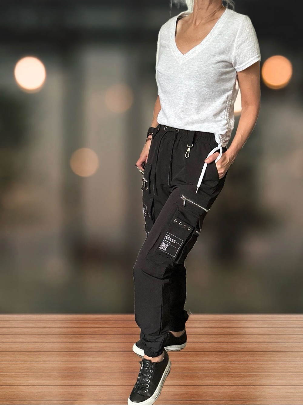 Designer Cargo Pants – Size 0 – Black